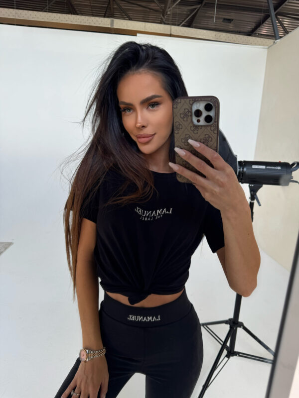 Tshirt MIRA czarny/ecru - obrazek 3
