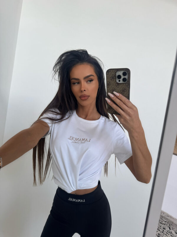 Tshirt MIRA biały/beż - obrazek 3