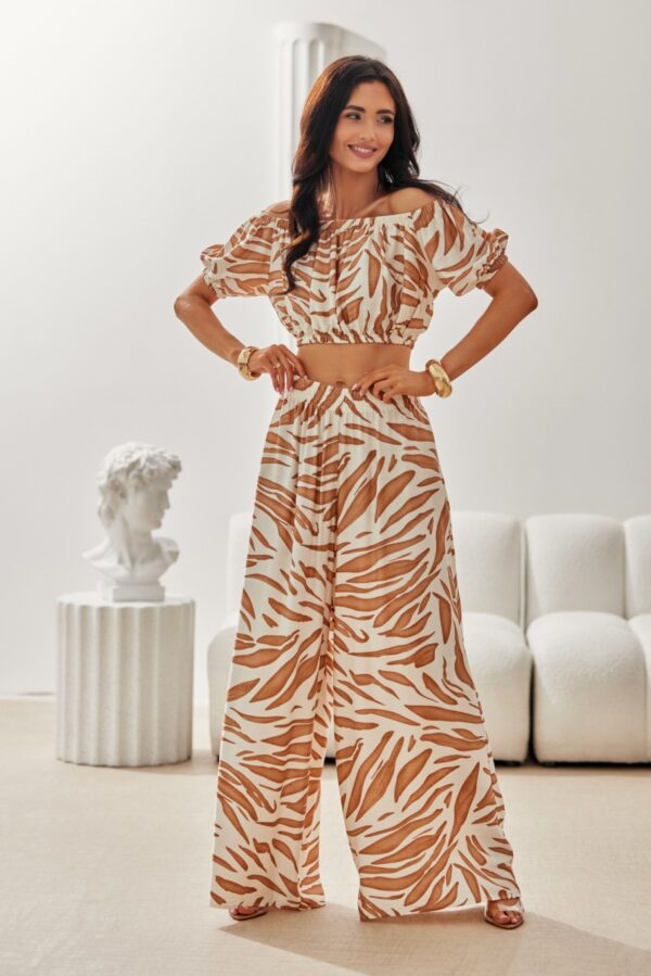 Livia - spodnie wide leg z lnem L02 - obrazek 3
