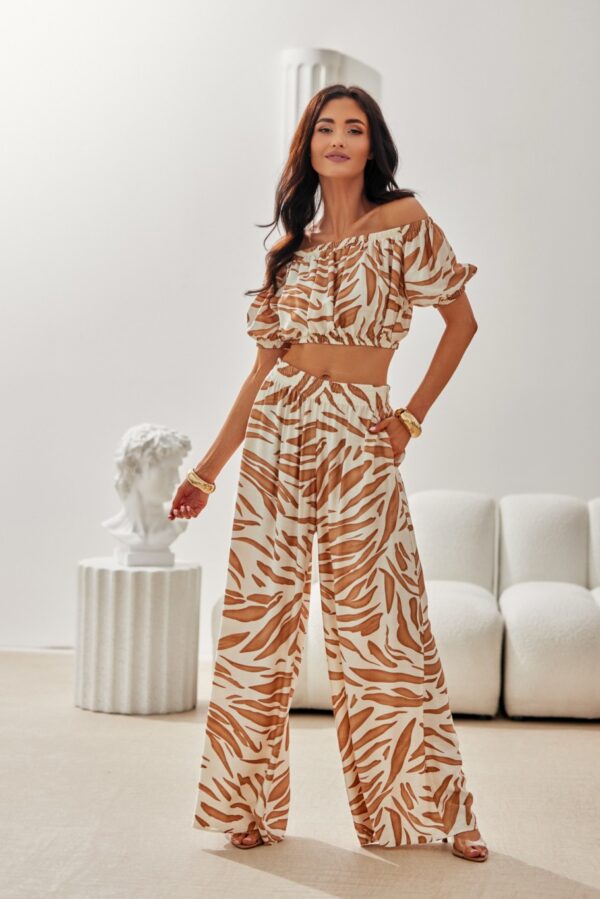 Livia - spodnie wide leg z lnem L02