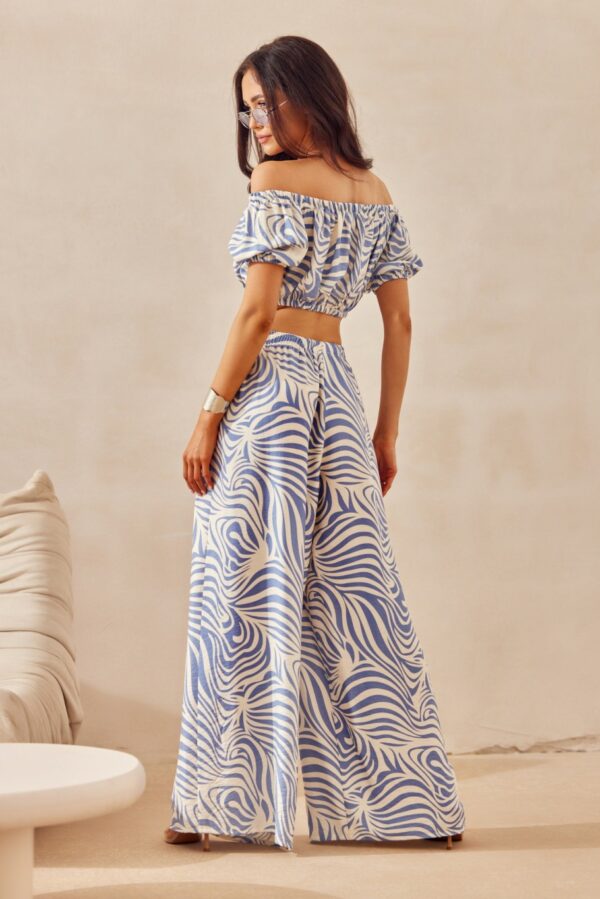 Livia - spodnie wide leg z lnem L05 - obrazek 3
