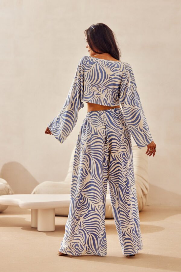 Livia - spodnie wide leg z lnem L05 - obrazek 5