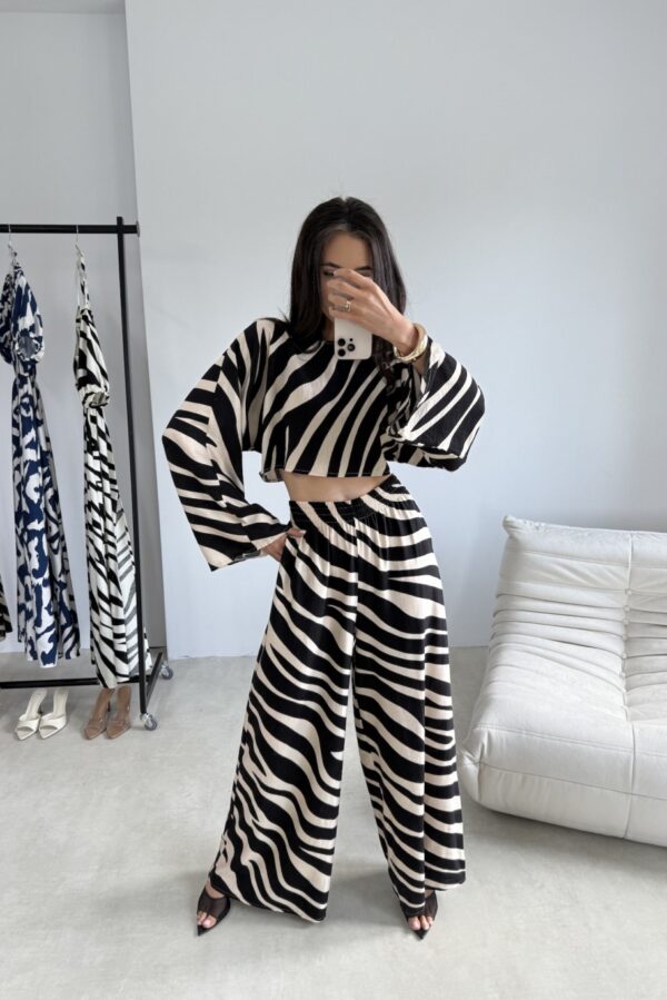 Livia - spodnie wide leg z lnem L08 - obrazek 3