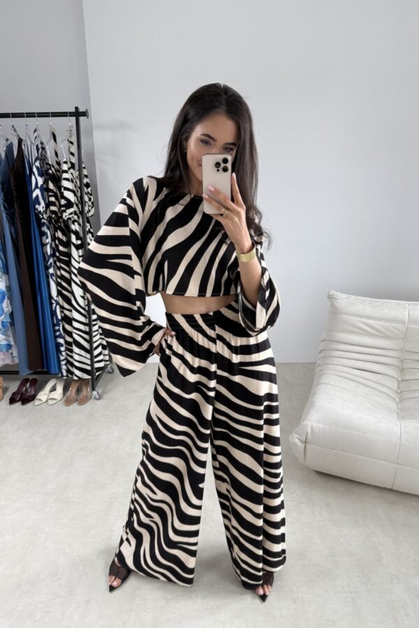 Livia - spodnie wide leg z lnem L08 - obrazek 4