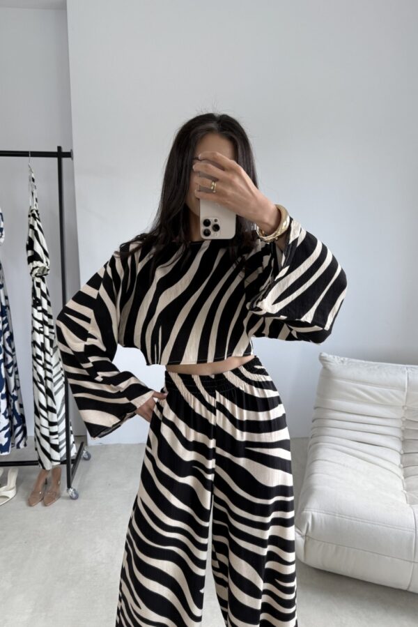 Livia - spodnie wide leg z lnem L08 - obrazek 5