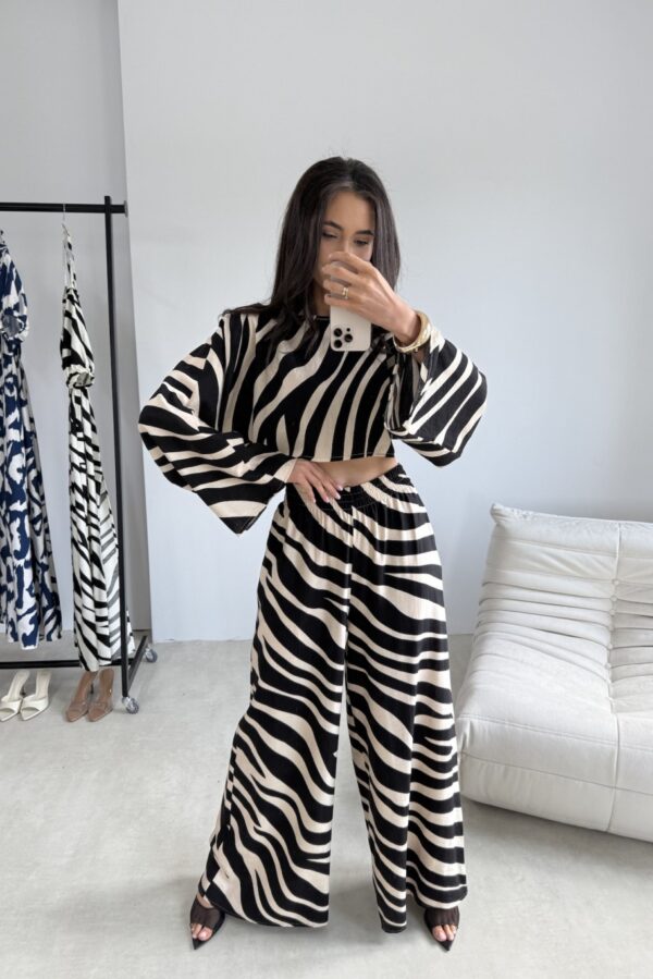 Livia - spodnie wide leg z lnem L08