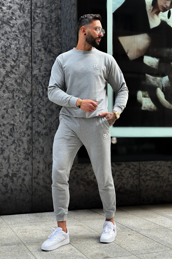 Bluza męska BG Basic | szary melanż - obrazek 2