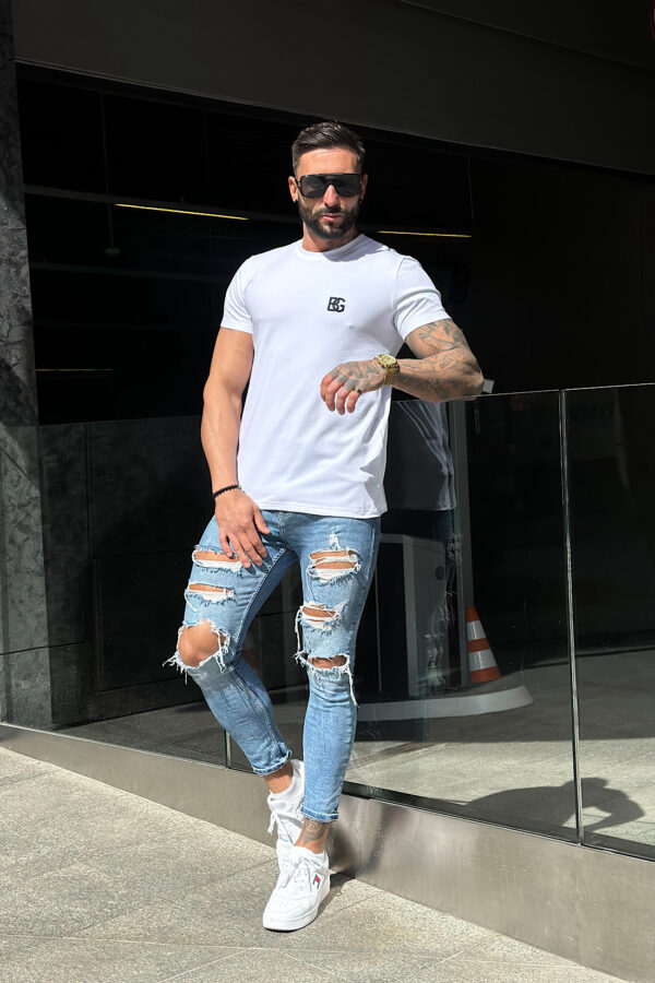 T-Shirt męski BG Bond | biały - obrazek 5